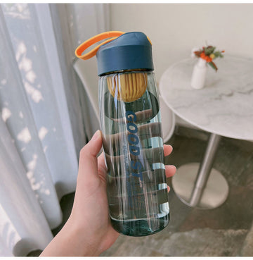 KHEKUA Sports Water Bottle with Filter, Scale & Strap