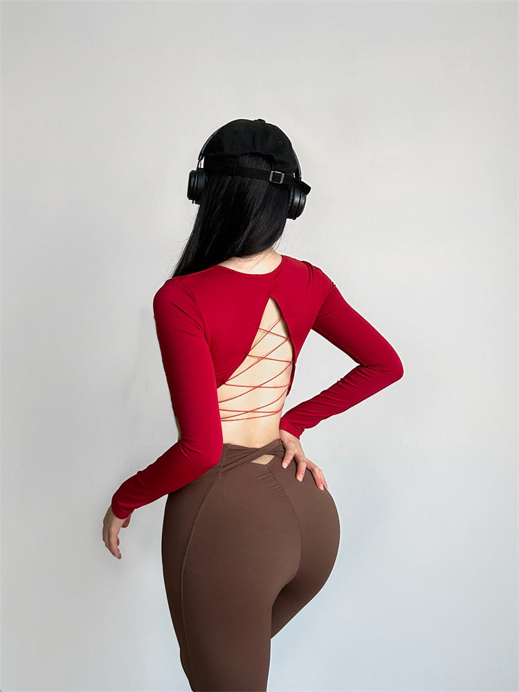 Pilates Fitness Casual Sports Back Shaping Top With Chest Pad