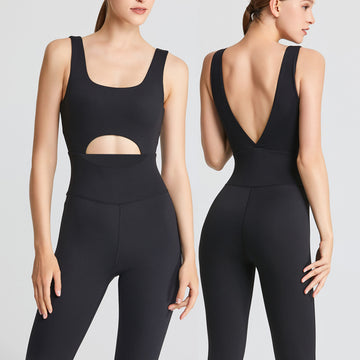Jumpsuit Tight Fitness Hollow-out Beauty Back Dance Pilates Yoga Suit