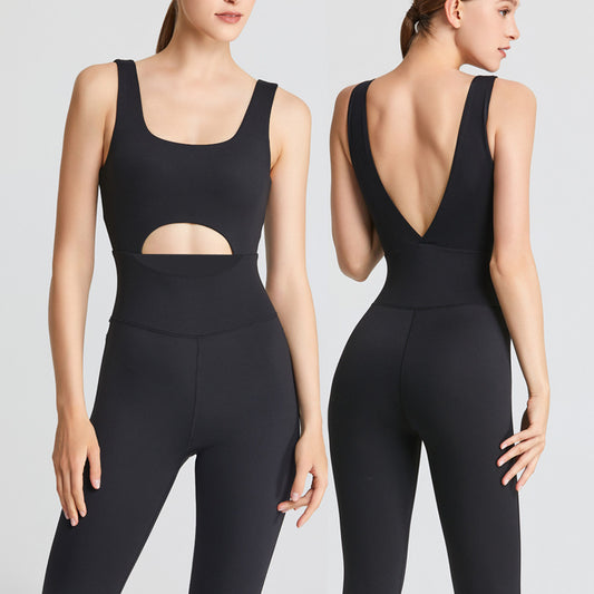 Jumpsuit Tight Fitness Hollow-out Beauty Back Dance Pilates Yoga Suit