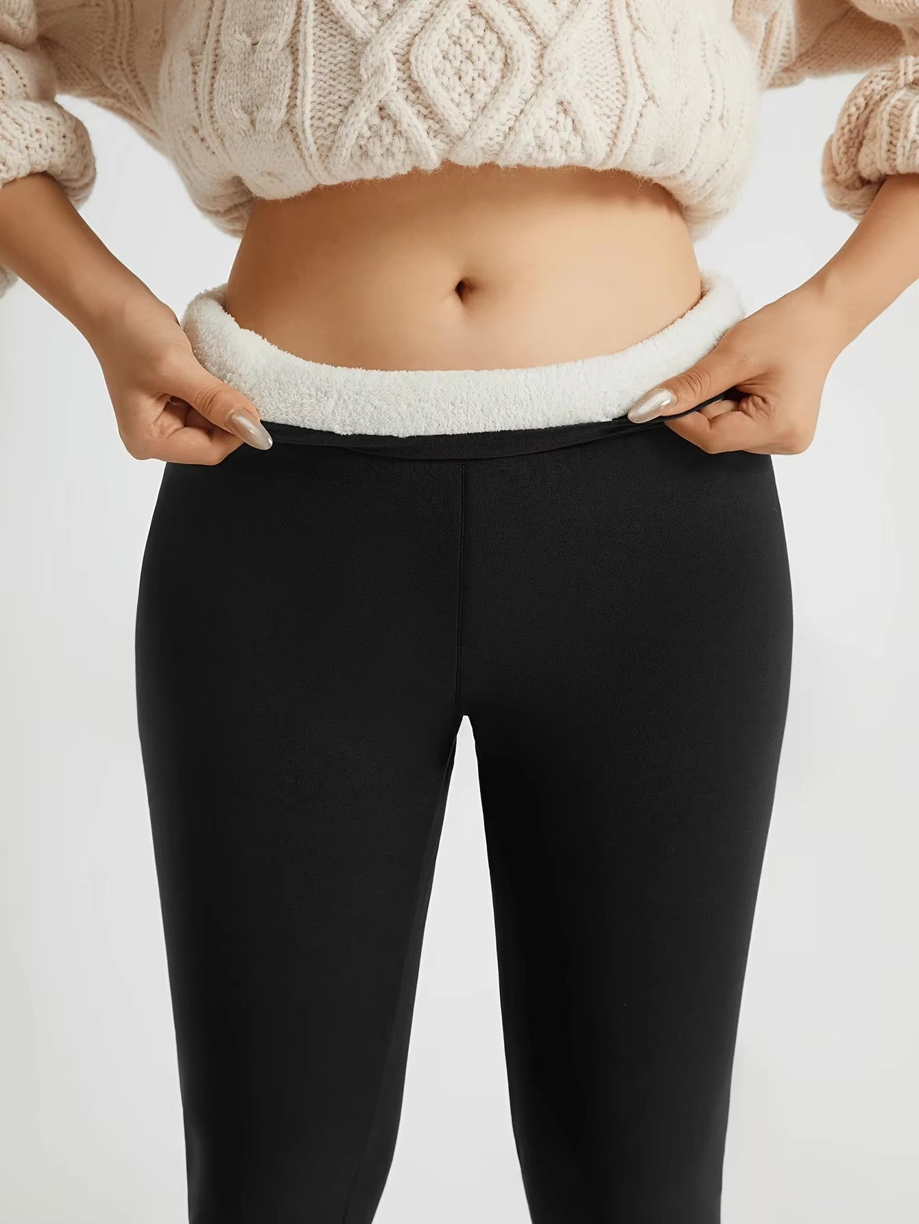 Thermal Lamb-Wool Fleece Leggings – Ultra-Warm Winter Running Tights