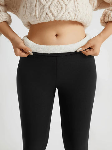 Thermal Lamb-Wool Fleece Leggings – Ultra-Warm Winter Running Tights