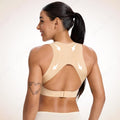 【Postural Correction】Soft Breathable Wireless Sports Bra - Women'S Full Coverage, Non-Removable Moulded Cups | Beige Yoga Gym Daily Fitness Activewear