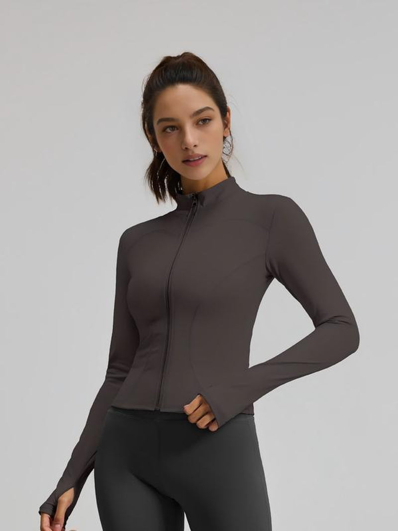 Zipper Sport Jacket Slim Fit for Exercise & Casual Wear, Lightweight Yoga Tennis Workout Coat, Gym Fitness Clothing, Pickleball Apparel