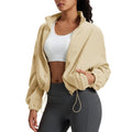 MAGCOMSEN Cropped Thermal Fleece – Full-Zip Winter Jacket with Drawstring Hem