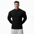 Nadsir Thermal Mock-Neck Base Layer – High-Elasticity Winter Training Shirt