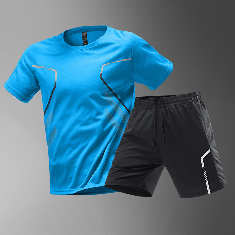 KHEKUA Men’s Color‑Block Quick‑Dry Running Tee