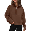 Cropped Half-Zip Fleece Hoodie – Fall Fashion Quarter-Zip Pullover