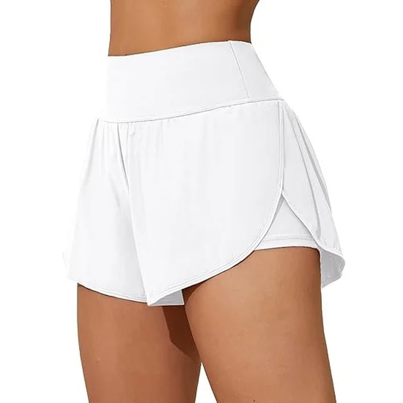 High-Waist Swim Shorts with Pockets