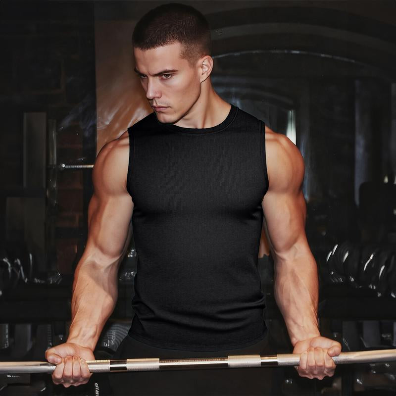 JMIERR Ribbed Muscle Tank – Slim-Fit Knit Gym Vest