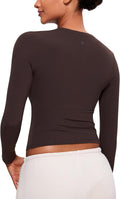 Womens Softembrace Long Sleeve Soft Crew Neck Shirts Basic Stretchy Tight T-Shirts Casual Going Out Fall Fitted Tops