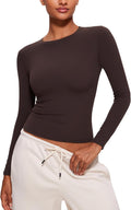 Fitted Stretchy Crew Neck Shirt