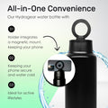 Insulated Water Bottle with Phone Stand & Snack Holder – Leakproof, 360° Kickstand, Great for Gym, Work, Travel, Sports – Fits Most Smartphones