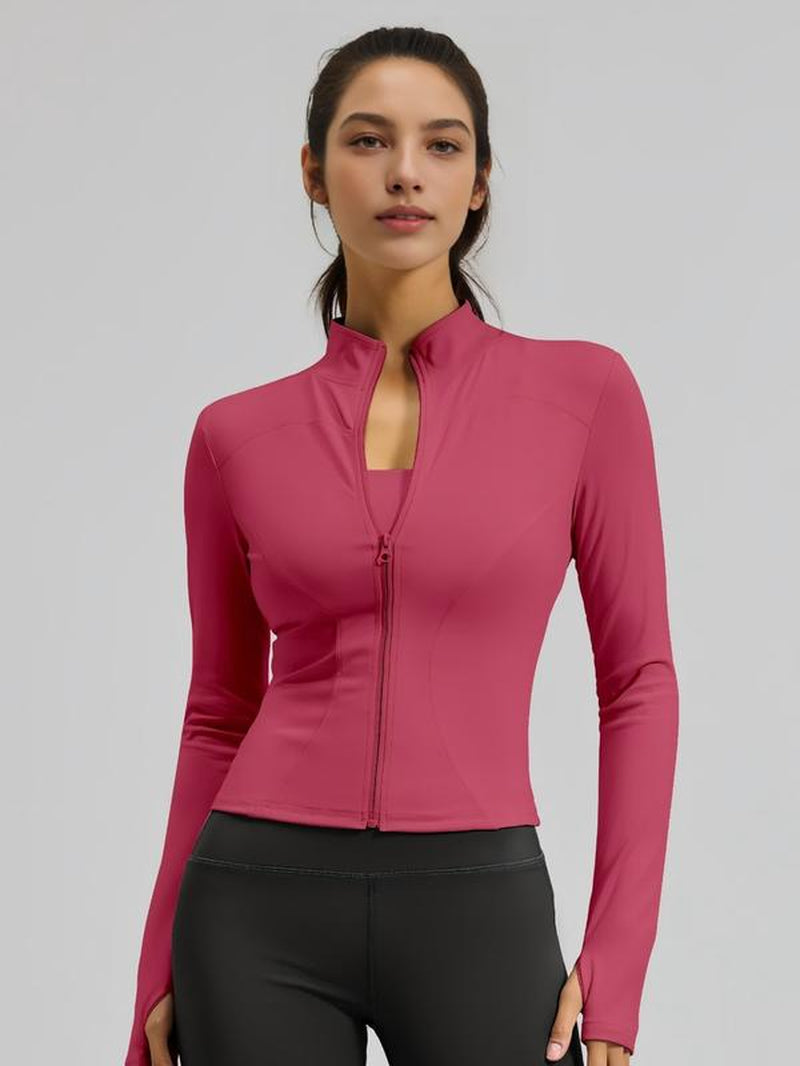 Zipper Sport Jacket Slim Fit for Exercise & Casual Wear, Lightweight Yoga Tennis Workout Coat, Gym Fitness Clothing, Pickleball Apparel