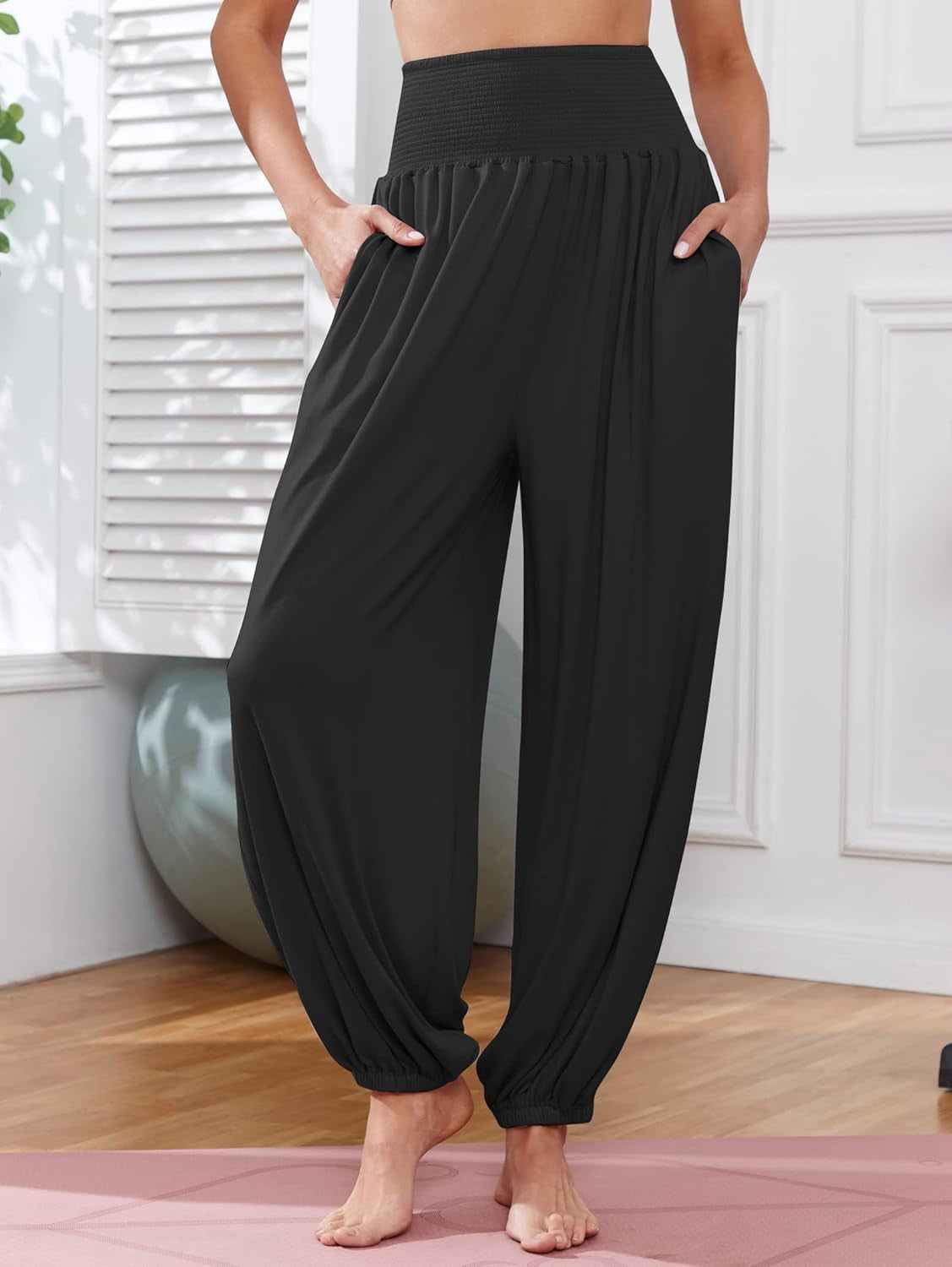 Harem Pants for Women UK High Waist Yoga Pants Workout Stretch Lounge Trousers S-XXL