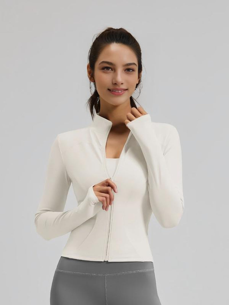 Zipper Sport Jacket Slim Fit for Exercise & Casual Wear, Lightweight Yoga Tennis Workout Coat, Gym Fitness Clothing, Pickleball Apparel