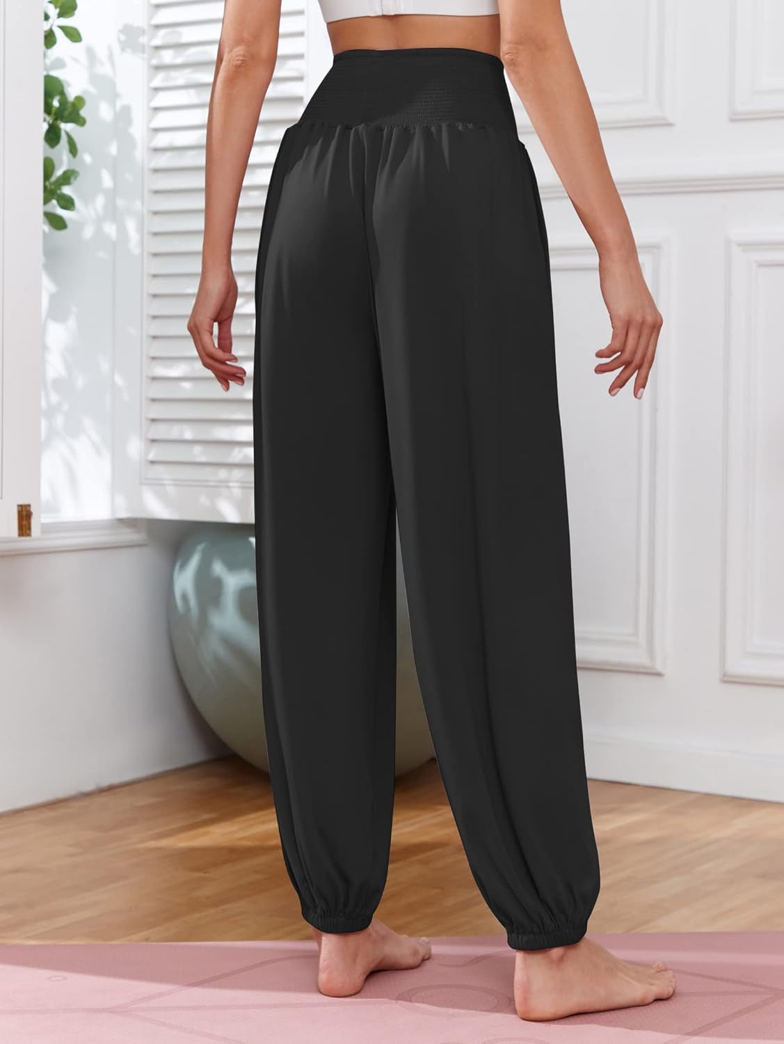 Harem Pants for Women UK High Waist Yoga Pants Workout Stretch Lounge Trousers S-XXL