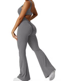 Elite Backless Yoga Bodysuit – Sculpting Slim-Fit Sports Romper