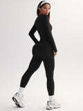 Classic Crew Neck & Skinny Legging Set – Two-Piece Sculpting Yoga Suit