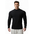 Nadsir Thermal Mock-Neck Base Layer – High-Elasticity Winter Training Shirt