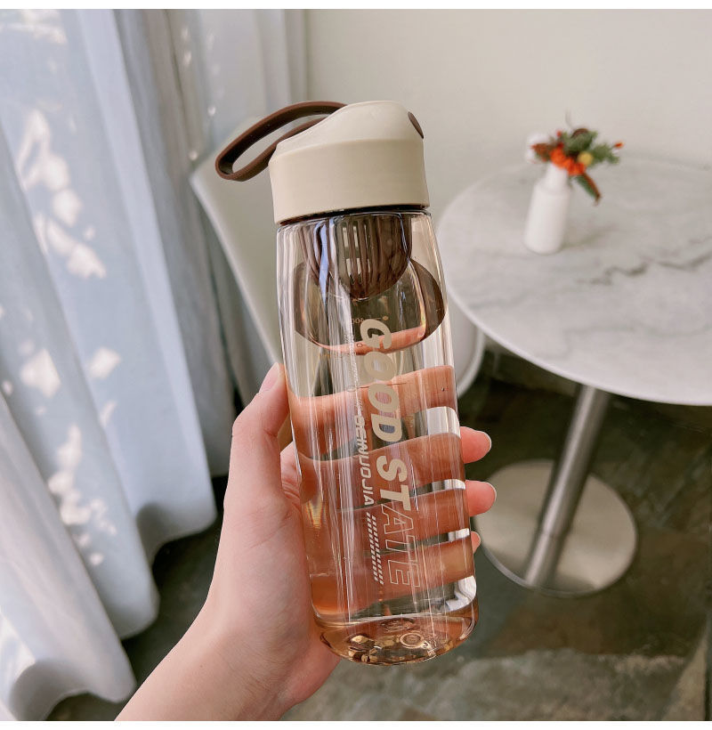 KHEKUA Sports Water Bottle with Filter, Scale & Strap
