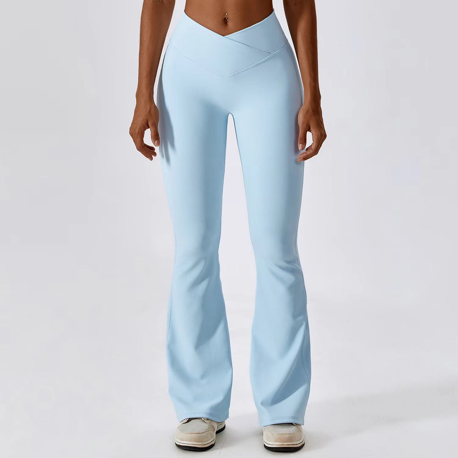 High-Waist Flare Yoga Pants – Slim Fit Split-Hem Office Leggings