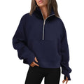 Cropped Half-Zip Fleece Hoodie – Fall Fashion Quarter-Zip Pullover