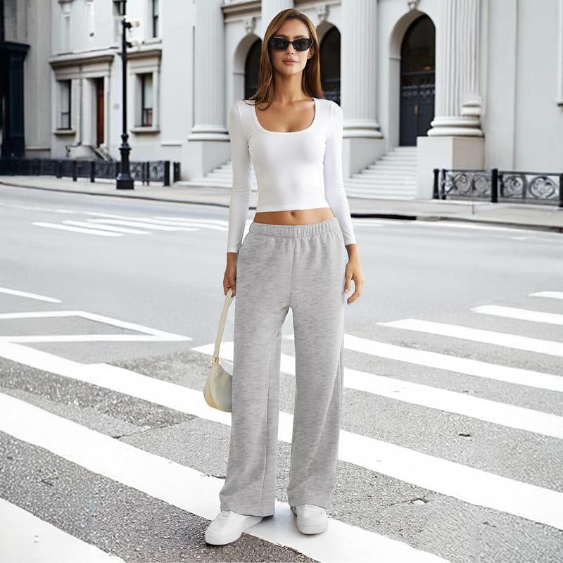 Dlooda Y2K Wide-Leg Sweatpants – Minimalist Baggy Lounge Trousers