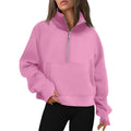 Cropped Half-Zip Fleece Hoodie – Fall Fashion Quarter-Zip Pullover