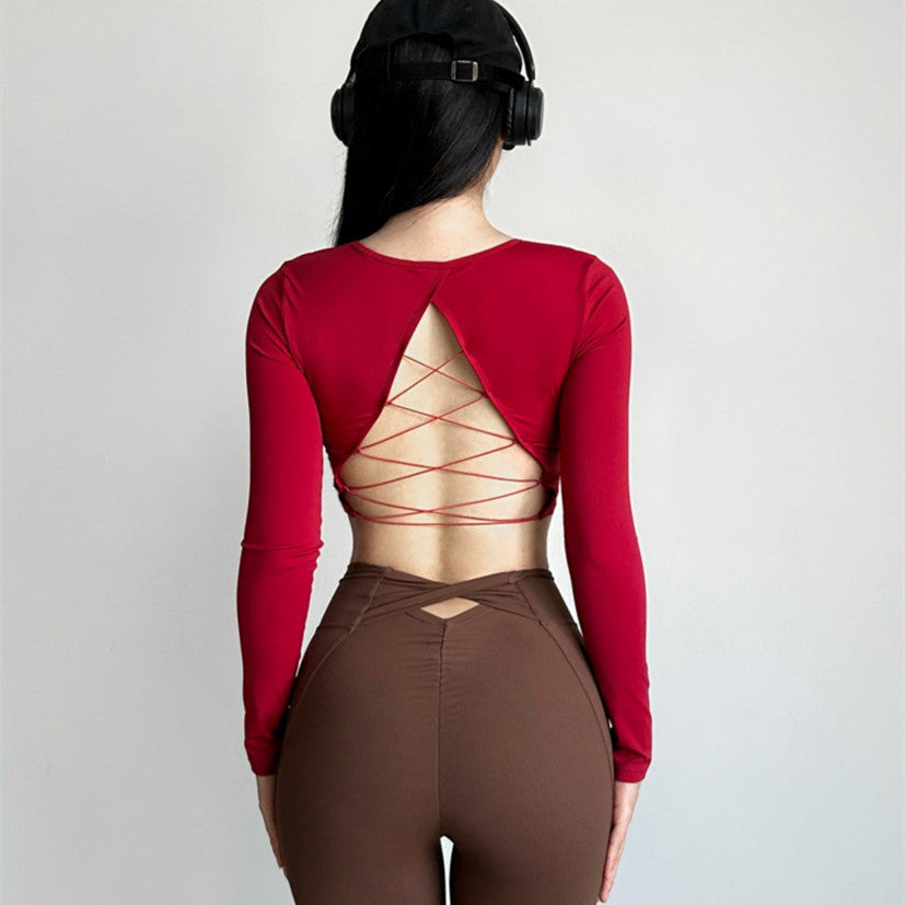 Pilates Fitness Casual Sports Back Shaping Top With Chest Pad