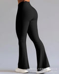 High-Waist Flare Yoga Pants – Slim Fit Split-Hem Office Leggings
