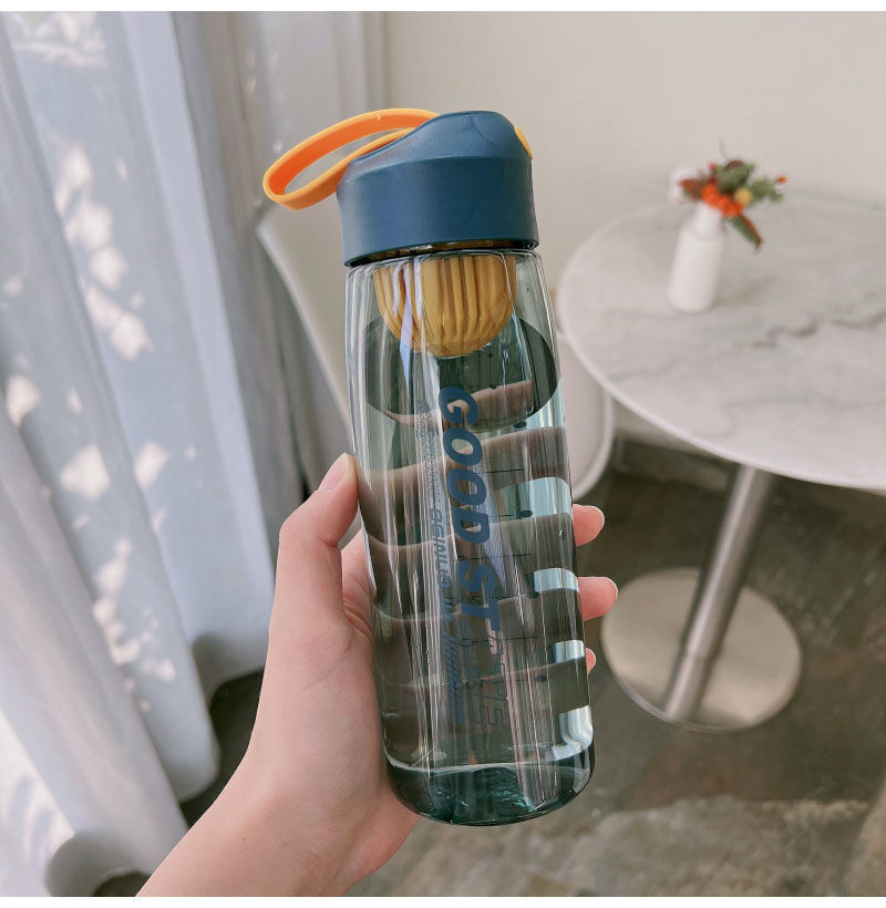 KHEKUA Sports Water Bottle with Filter, Scale & Strap