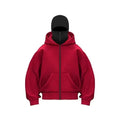 Y2K Gothic Balaclava Hoodie – Double-Hooded Cyber-Tech Mask Sweatshirt