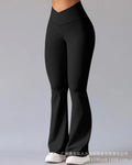 High-Waist Flare Yoga Pants – Slim Fit Split-Hem Office Leggings