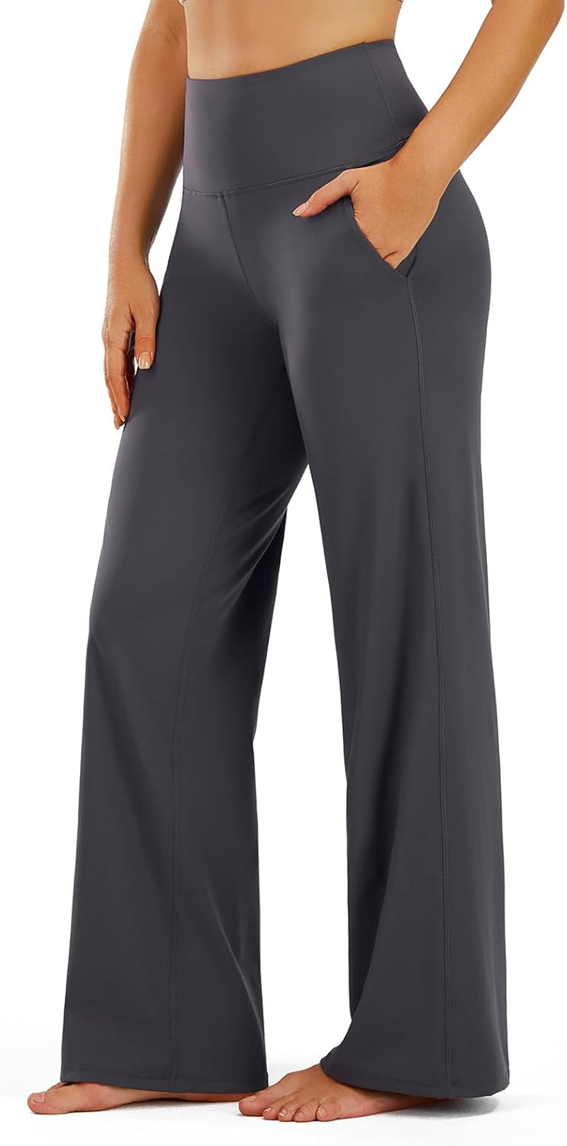 High-Waist Straight Yoga Trousers