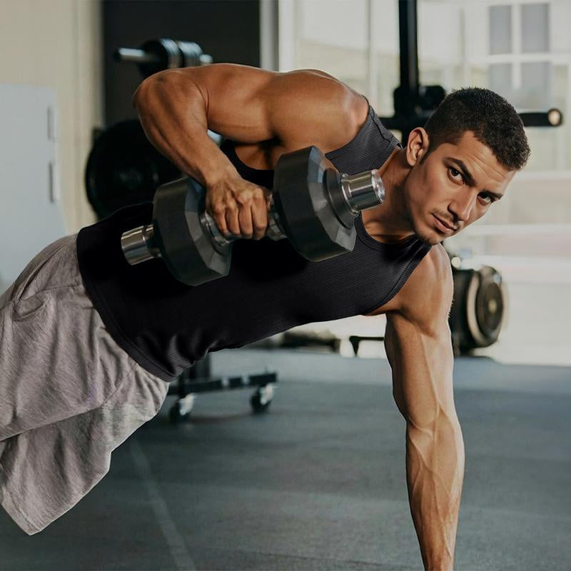 JMIERR Ribbed Muscle Tank – Slim-Fit Knit Gym Vest