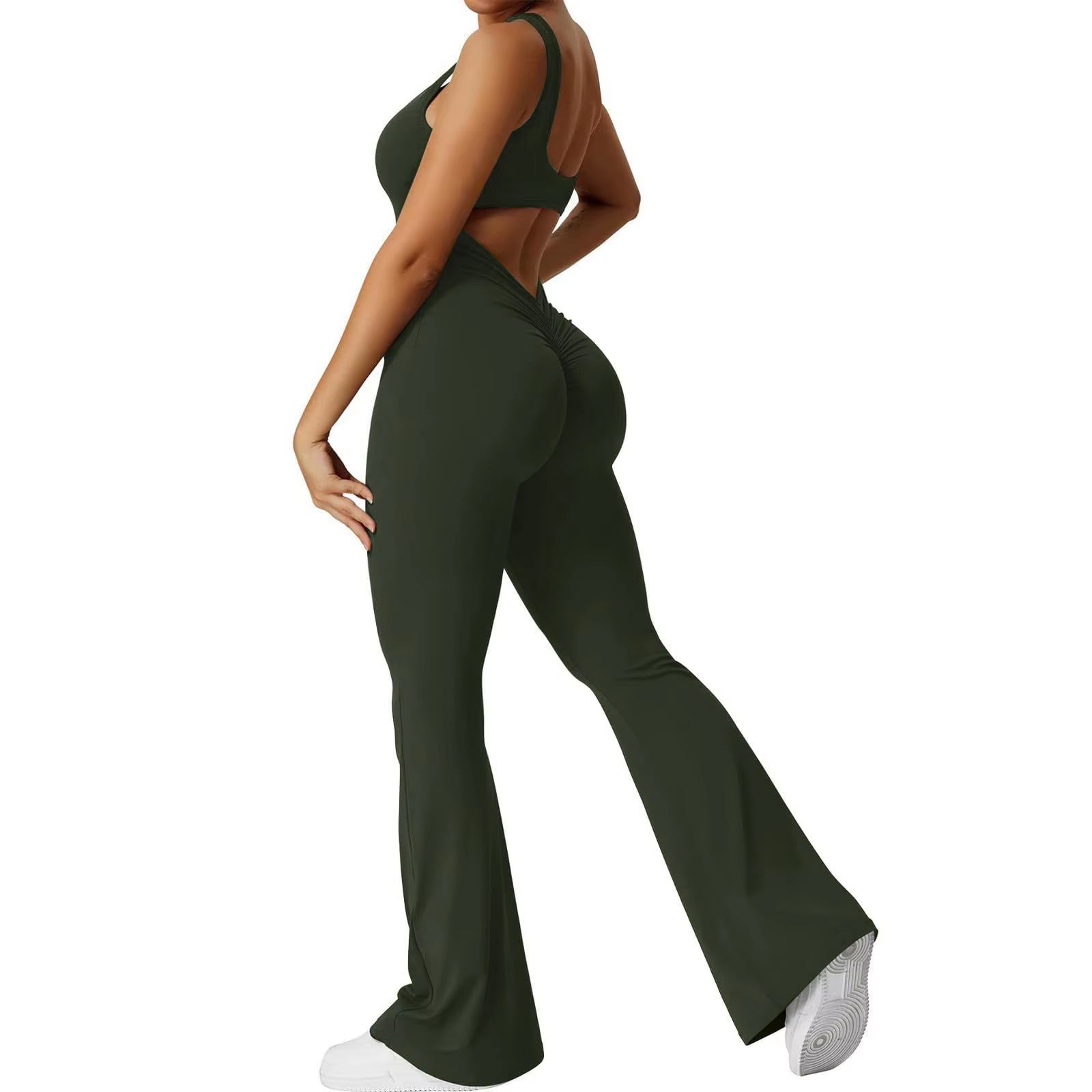 Elite Backless Yoga Bodysuit – Sculpting Slim-Fit Sports Romper