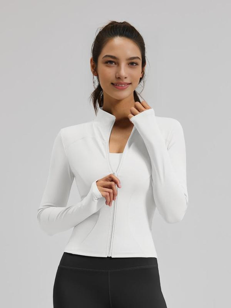 Zipper Sport Jacket Slim Fit for Exercise & Casual Wear, Lightweight Yoga Tennis Workout Coat, Gym Fitness Clothing, Pickleball Apparel