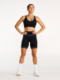 Airbrush Maraschino Bra – Black Multi Sculpting Sports Top