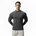 Nadsir Thermal Mock-Neck Base Layer – High-Elasticity Winter Training Shirt