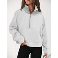 Cropped Half-Zip Fleece Hoodie – Fall Fashion Quarter-Zip Pullover