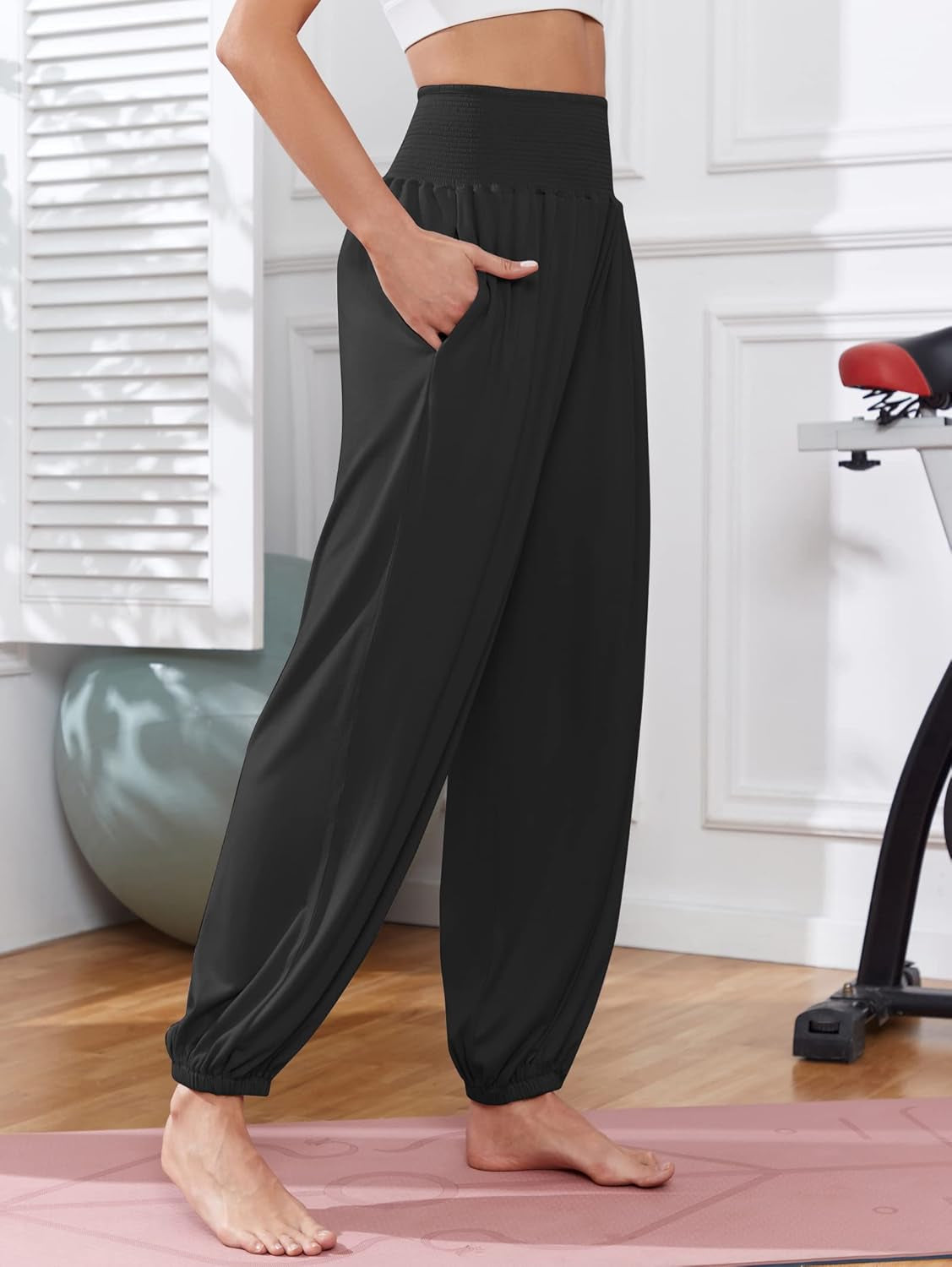 Harem Pants for Women UK High Waist Yoga Pants Workout Stretch Lounge Trousers S-XXL