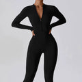 Pro-Fit Zippered Yoga Jumpsuit – One-Piece Sculpting Gym Set