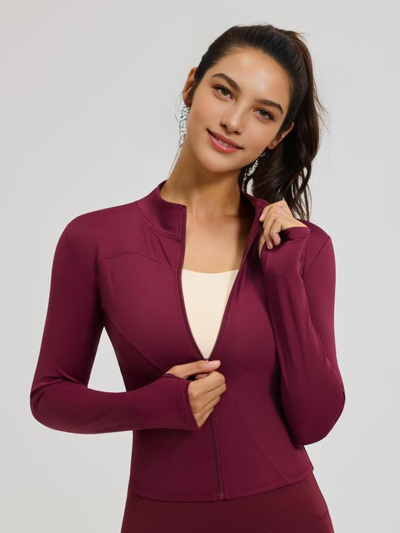 Zipper Sport Jacket Slim Fit for Exercise & Casual Wear, Lightweight Yoga Tennis Workout Coat, Gym Fitness Clothing, Pickleball Apparel