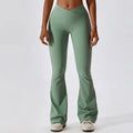 High-Waist Flare Yoga Pants – Slim Fit Split-Hem Office Leggings