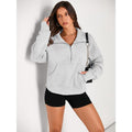 Cropped Half-Zip Fleece Hoodie – Fall Fashion Quarter-Zip Pullover