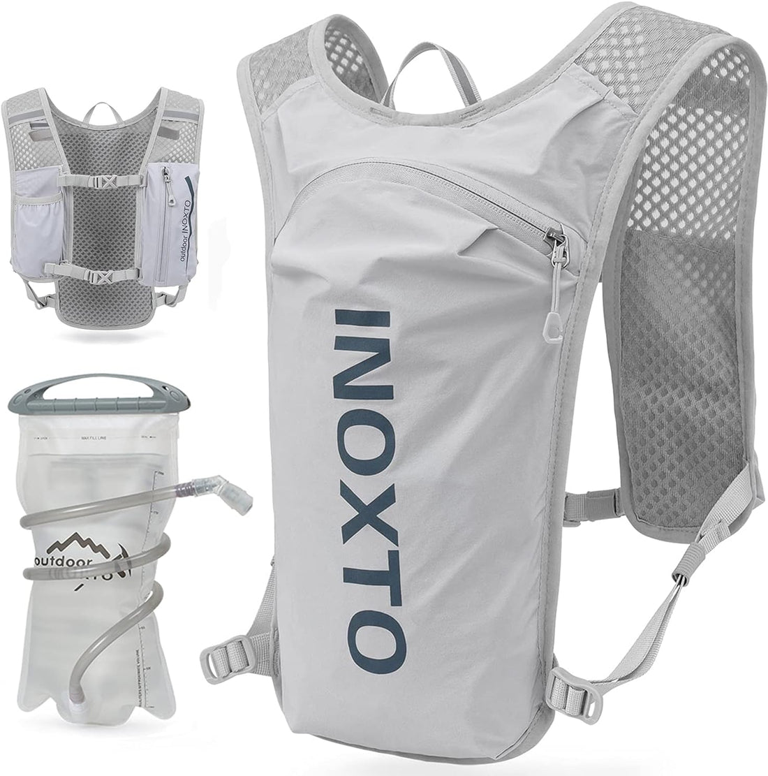 Running Hydration Vest Backpack,Lightweight Insulated Pack with 1.5L Water Bladder Bag Daypack for Hiking Trail Running Cycling Race Marathon for Women Men