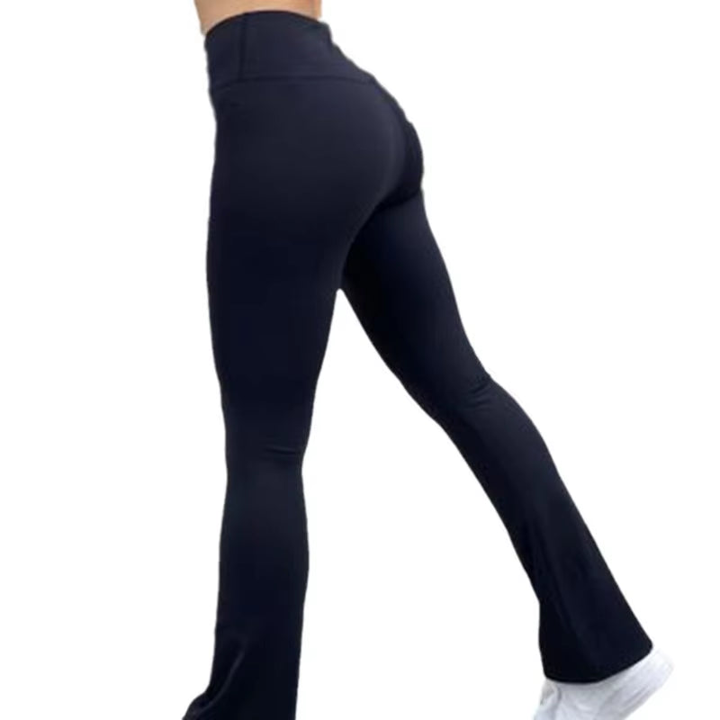 High-Waist Flare Yoga Pants – Slim Fit Split-Hem Office Leggings