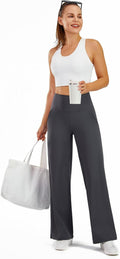 Yoga Pants Straight Wide Leg Trousers for Women - High Waist Stretch Tummy Control Pants Yoga Trousers 29''/31'' Suitable for Gym, Casual, Jogging, Yoga