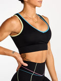 Airbrush Maraschino Bra – Black Multi Sculpting Sports Top